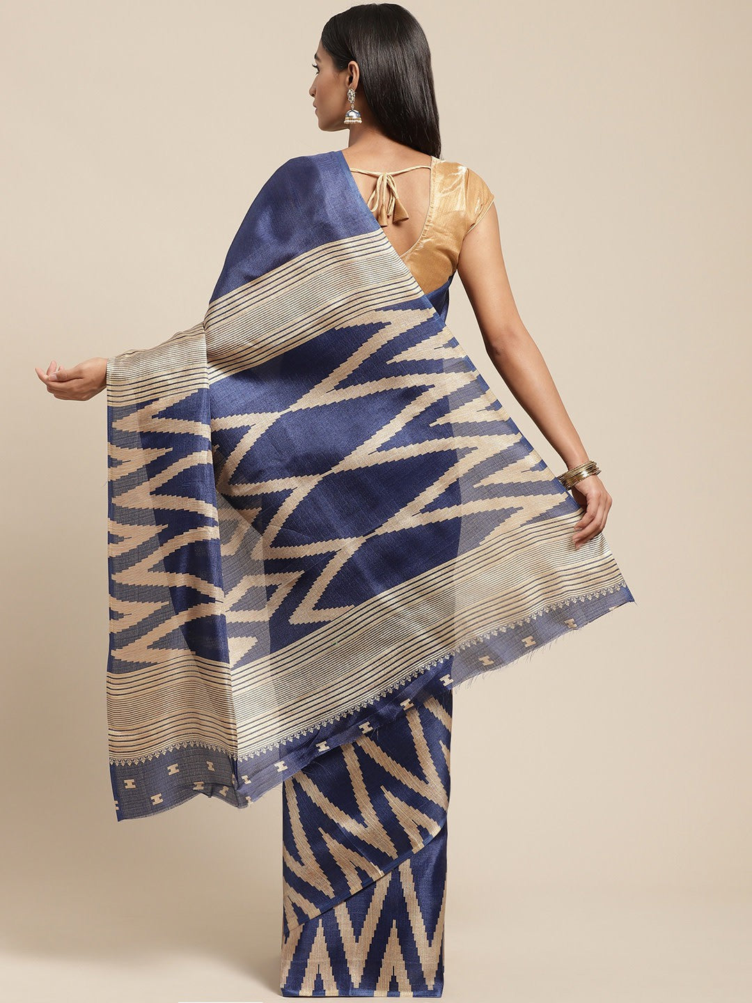 Women's Blue Art Silk Printed Saree