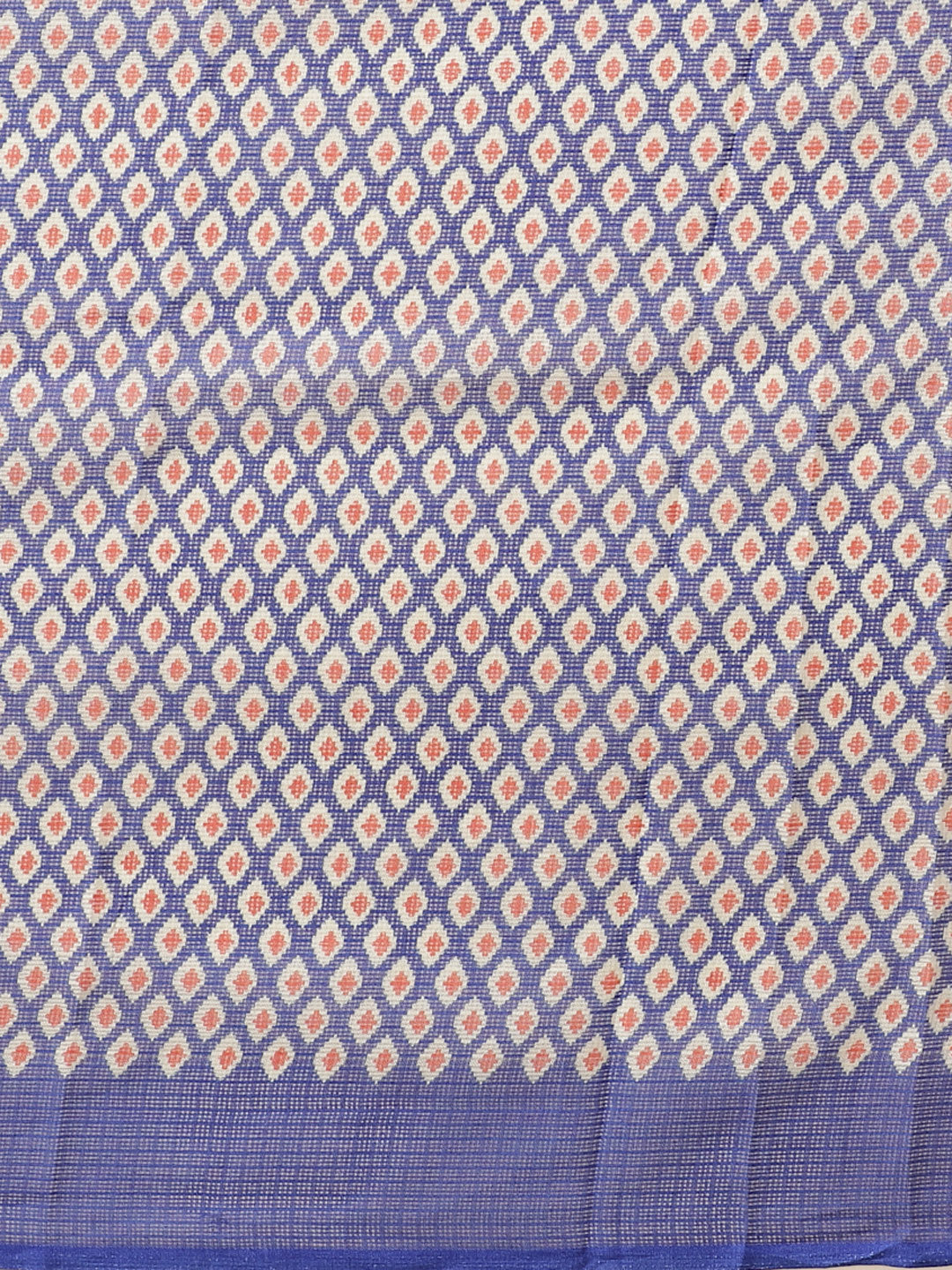 Women's Orange Cotton Blend Printed Saree
