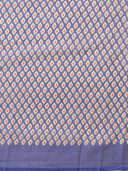 Women's Orange Cotton Blend Printed Saree