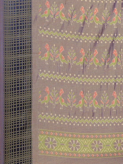 Women's Multicolor Cotton Silk Printed Saree