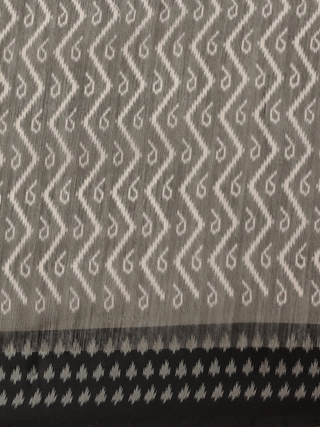 Women's Grey Cotton Silk Printed Saree