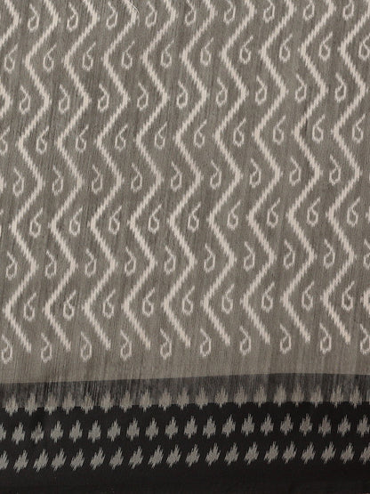 Women's Grey Cotton Silk Printed Saree