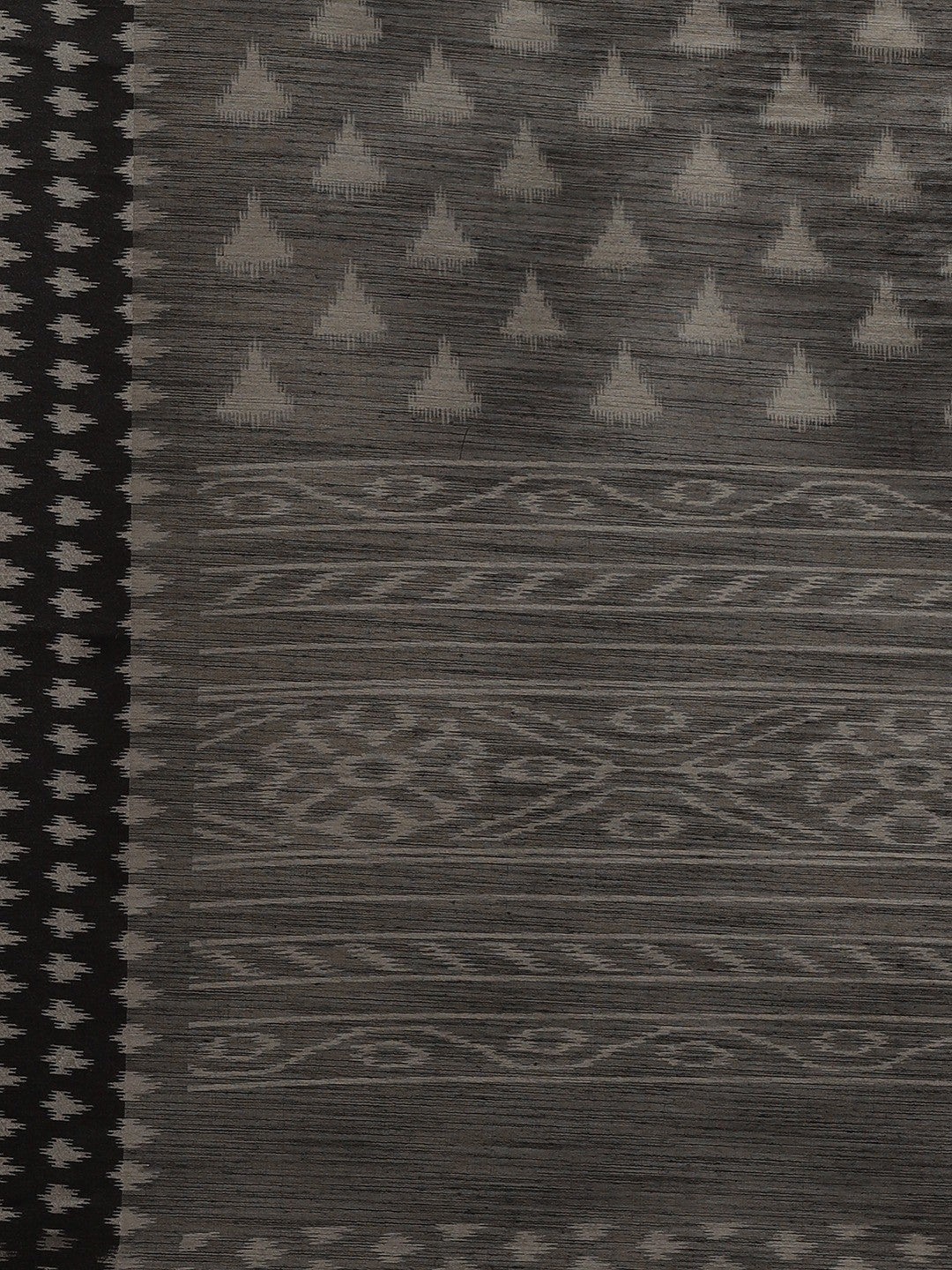 Women's Grey Cotton Silk Printed Saree