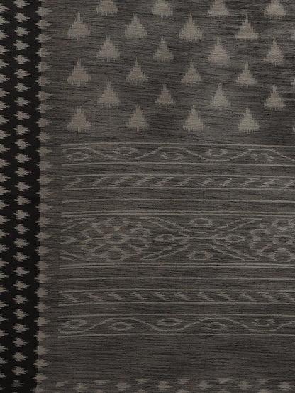 Women's Grey Cotton Silk Printed Saree