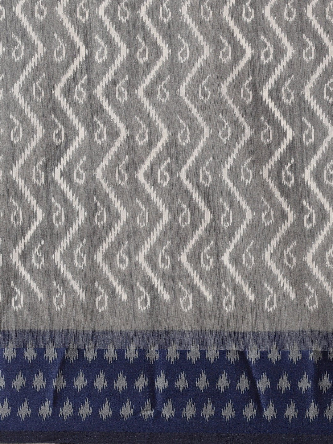 Women's Grey Cotton Silk Printed Saree