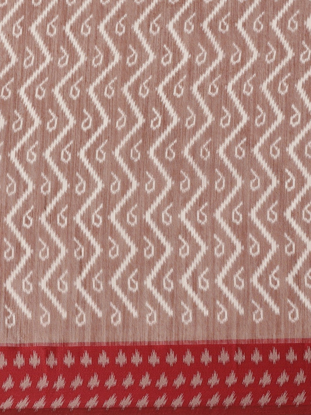 Women's Brown Cotton Silk Printed Saree