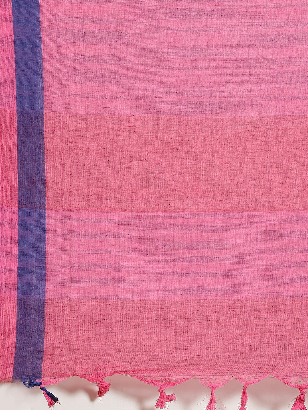 Women's Pink Cotton Striped Saree