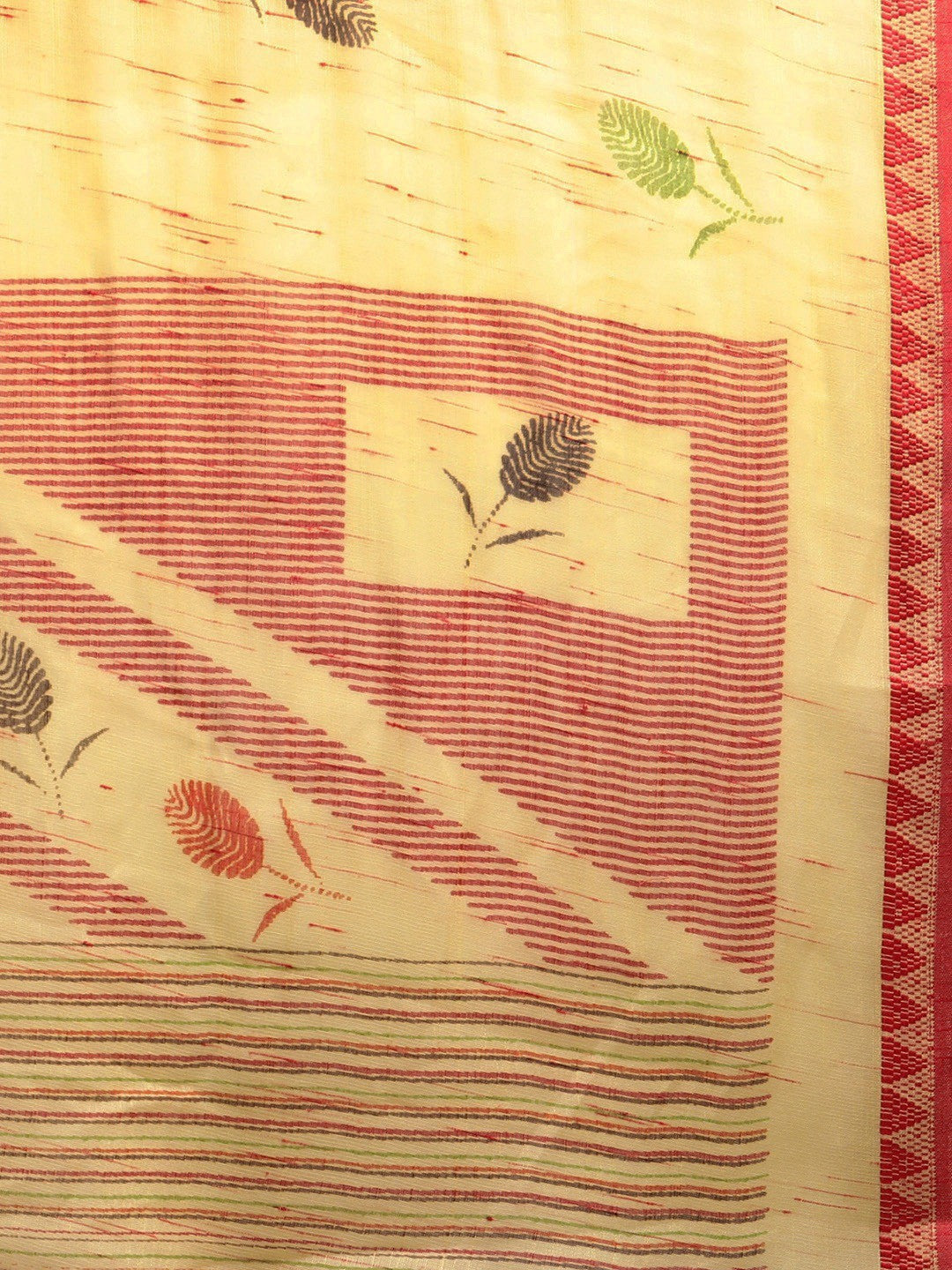 Women's Yellow Art Silk Printed Saree