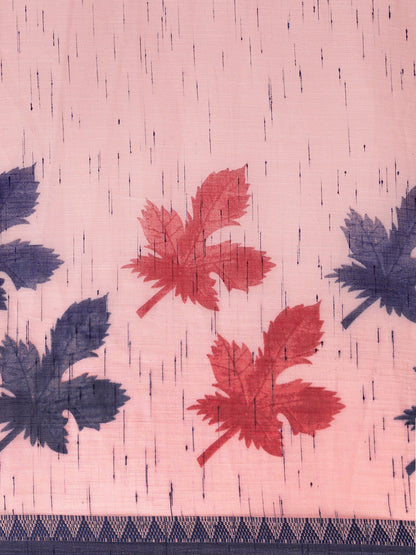 Women's Pink Art Silk Printed Saree