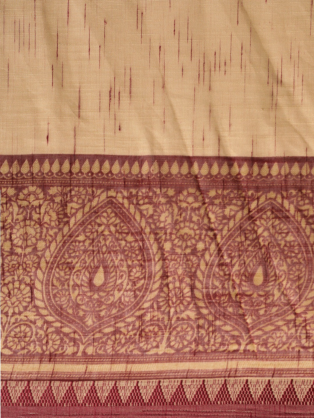 Women's Beige Art Silk Printed Saree