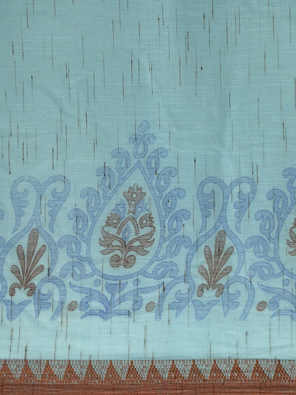 Women's Blue Art Silk Printed Saree