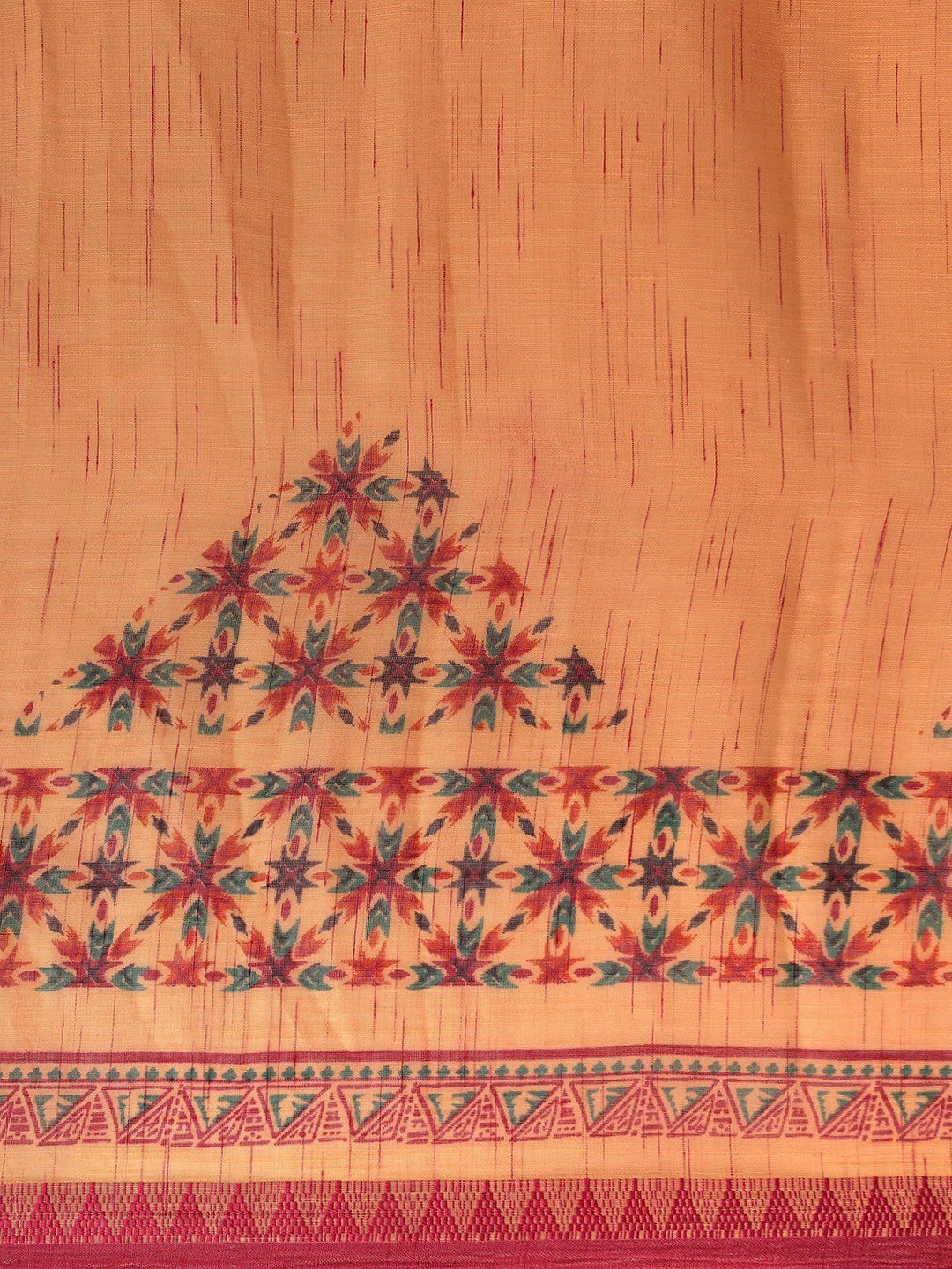 Women's Orange Art Silk Printed Saree