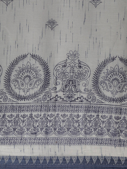 Women's Blue Art Silk Printed Saree