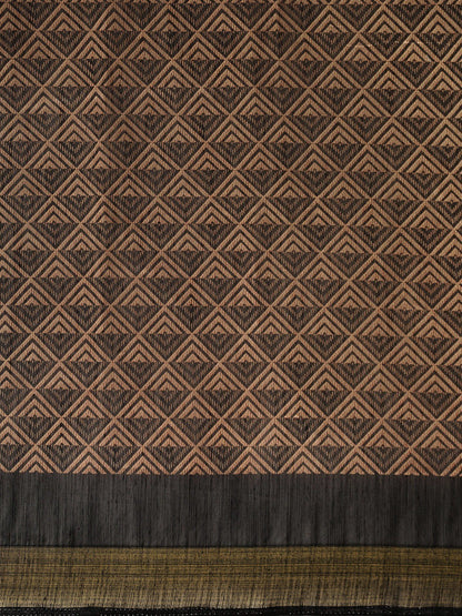Women's Black Art Silk Printed Saree