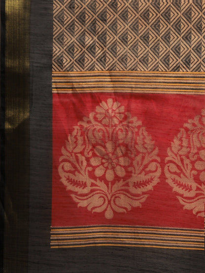 Women's Black Art Silk Printed Saree