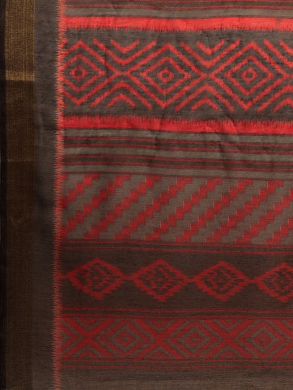 Women's Maroon Art Silk Printed Saree