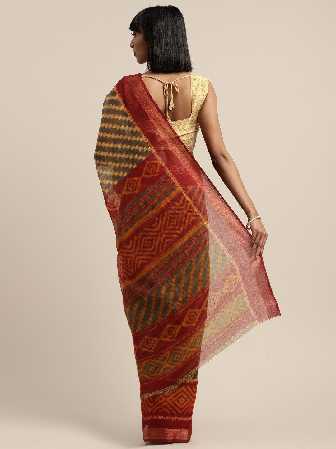 Women's Red Art Silk Printed Saree