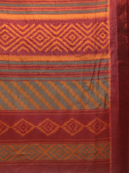 Women's Red Art Silk Printed Saree