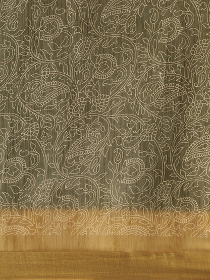 Women's Beige Art Silk Printed Saree