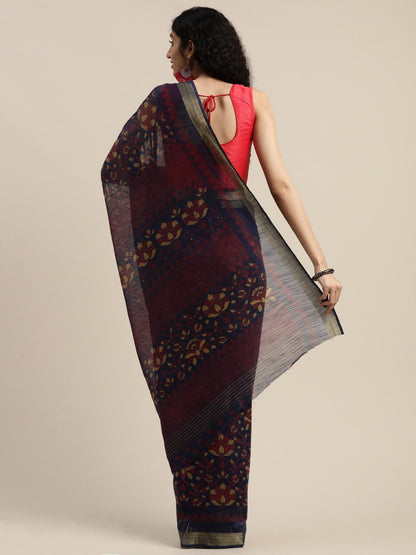 Women's Blue Art Silk Printed Saree