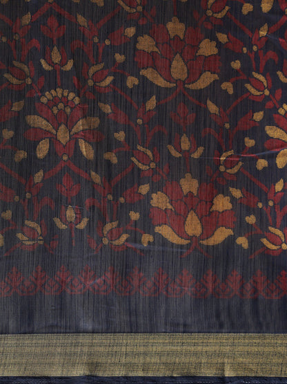 Women's Blue Art Silk Printed Saree