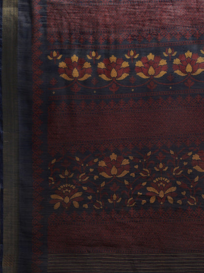 Women's Blue Art Silk Printed Saree