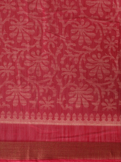 Women's Red Art Silk Printed Saree