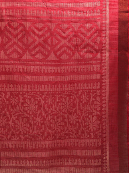 Women's Red Art Silk Printed Saree