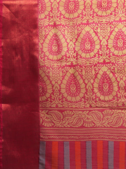 Women's Black Art Silk Printed Saree