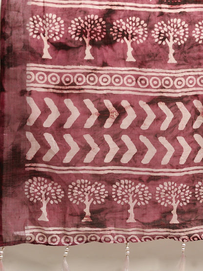 Women's Purple Art Silk Printed Saree