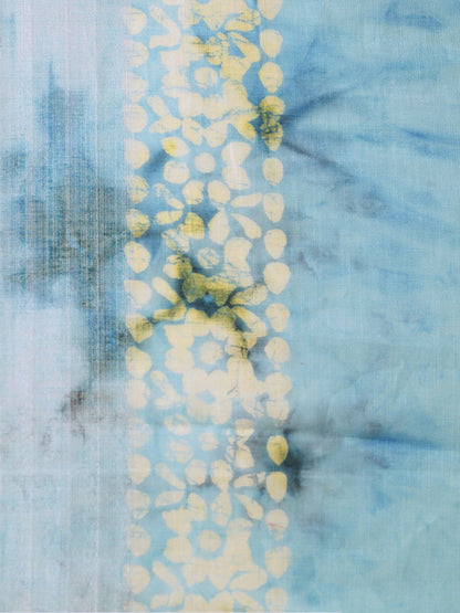 Women's Light Blue Art Silk Printed Saree