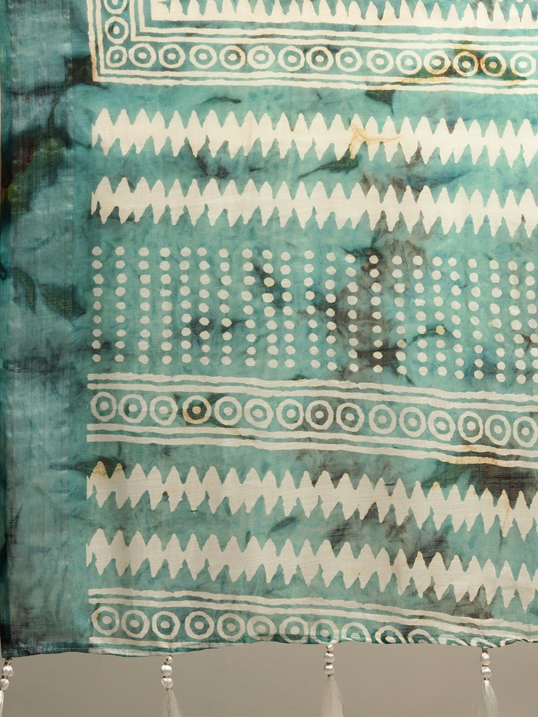 Women's Green , White Art Silk Printed Saree