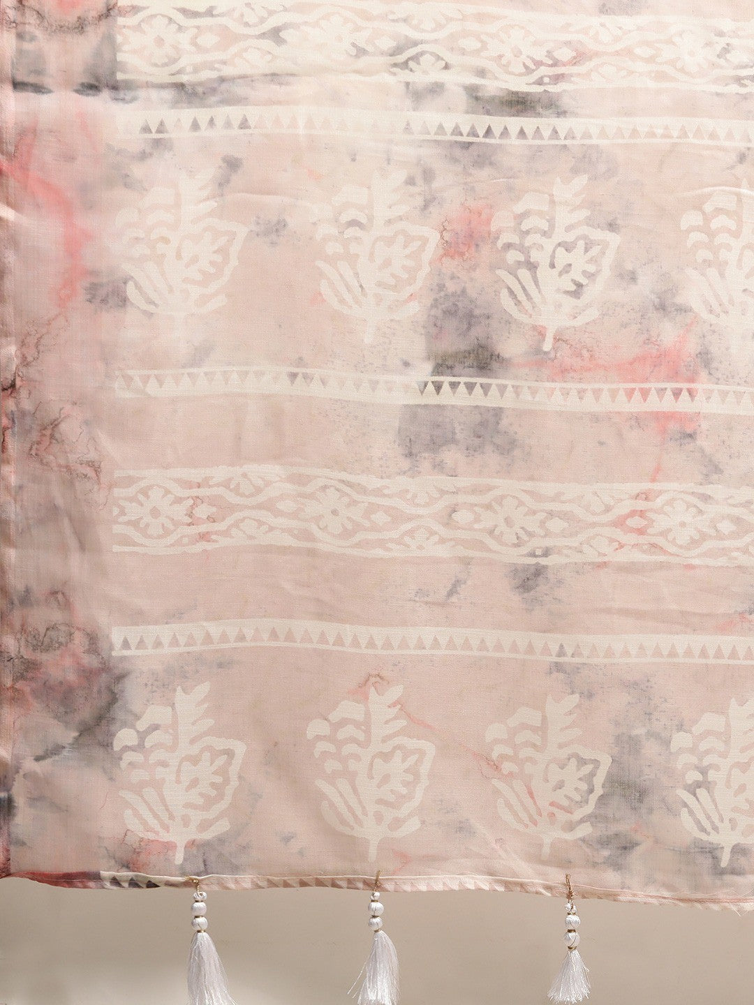Women's Pink Art Silk Printed Saree