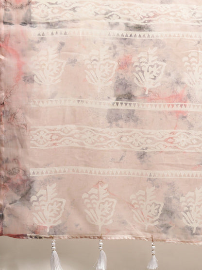 Women's Pink Art Silk Printed Saree