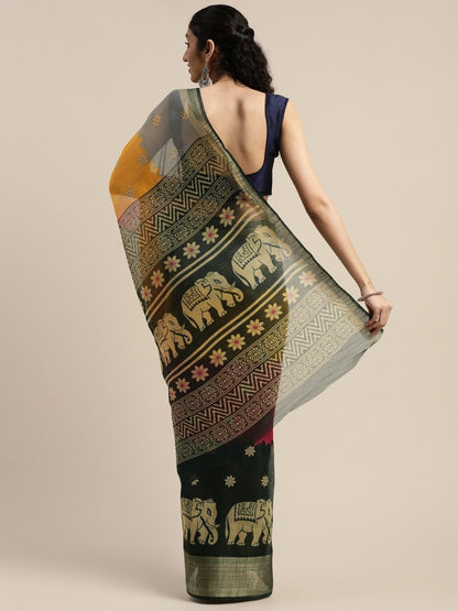 Women's Multicolor Art Silk Printed Saree