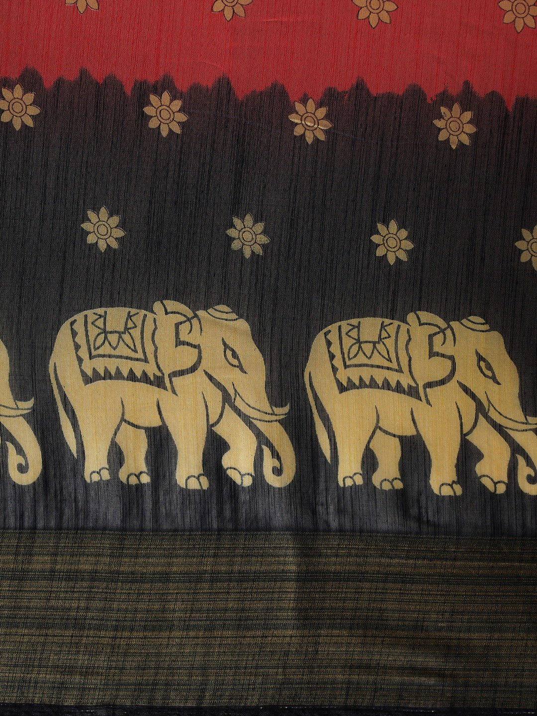 Women's Dark Blue Art Silk Printed Saree