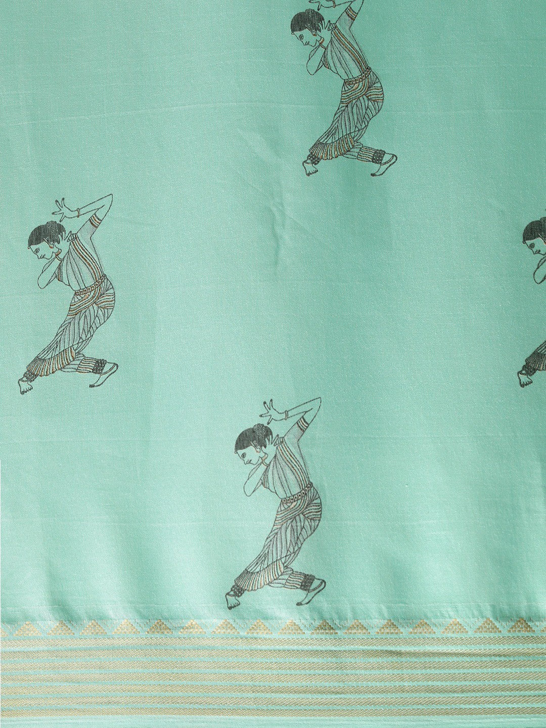 Women's Light Green Art Silk Printed Saree