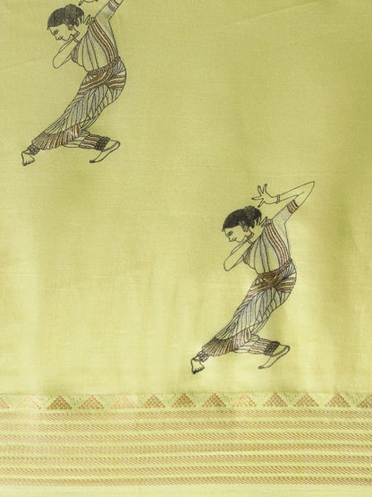 Women's Green Art Silk Printed Saree