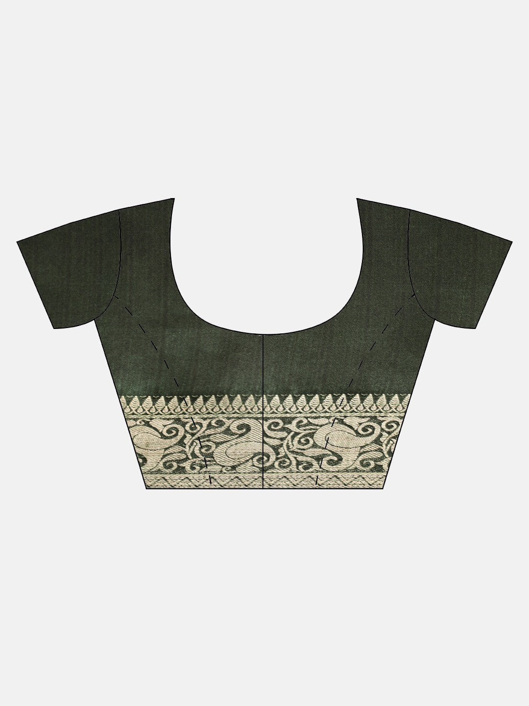 Women's Dark Green Art Silk Printed Saree