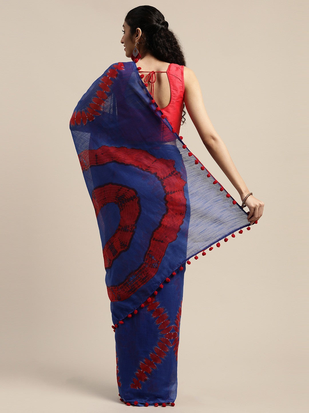 Women's Blue Art Silk Printed Saree