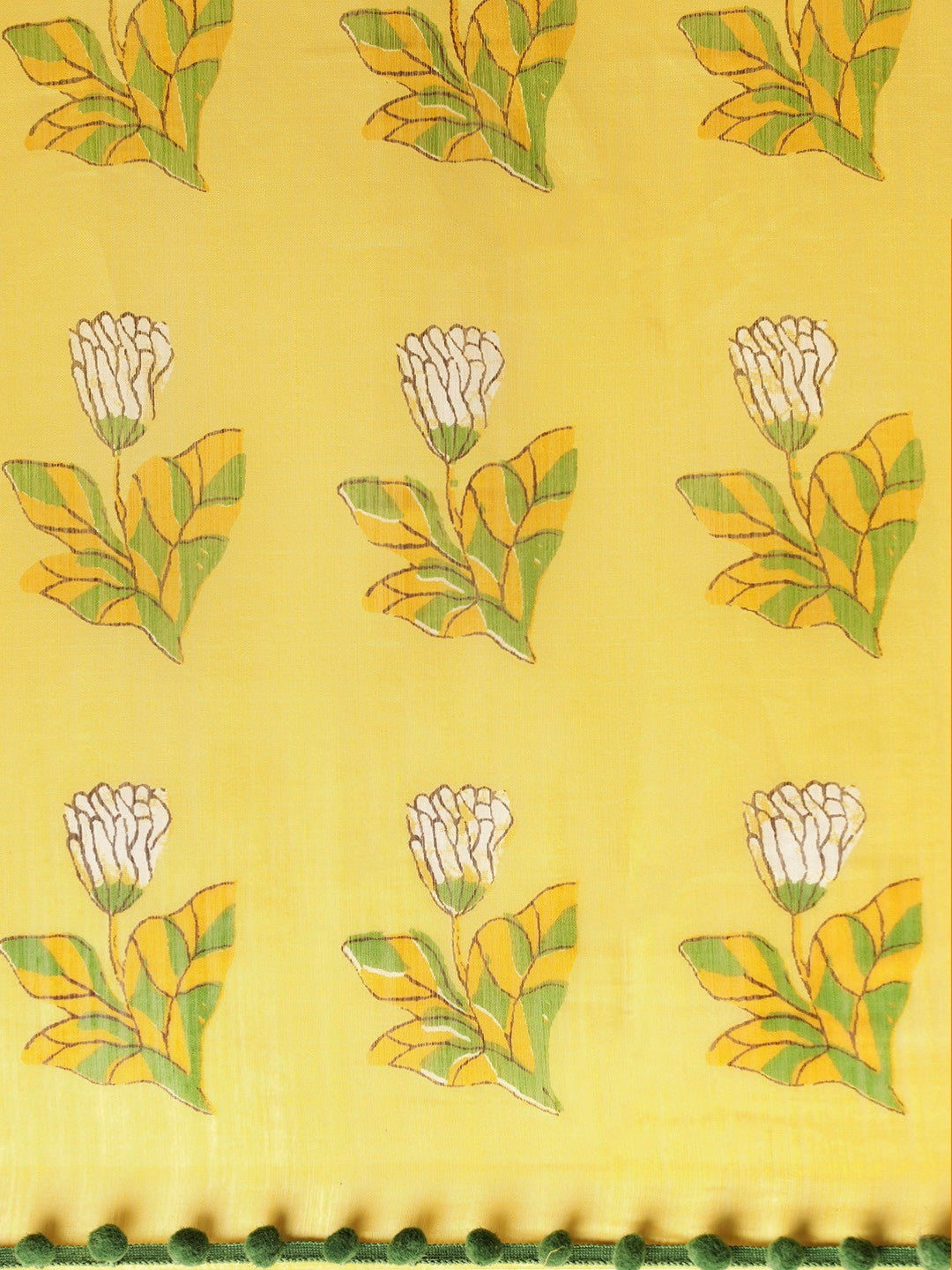 Women's Yellow Art Silk Printed Saree