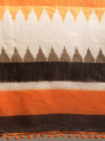 Women's OrangeÃ¢Â  Art Silk Printed Saree