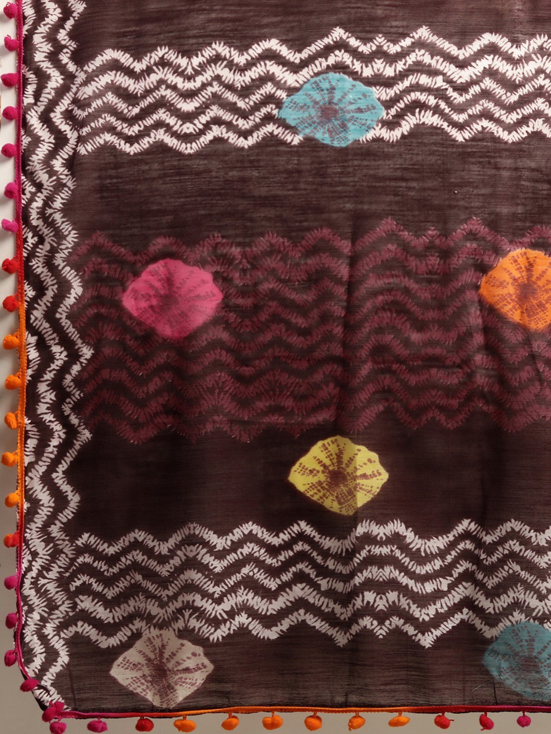 Women's Brown Art Silk Printed Saree