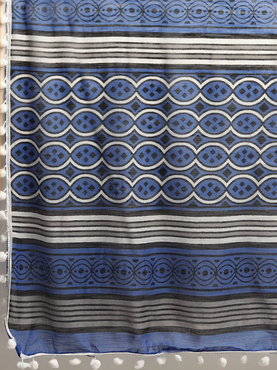 Women's Blue Art Silk Printed Saree