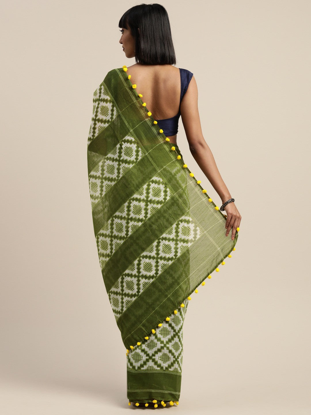 Women's Green Art Silk Printed Saree
