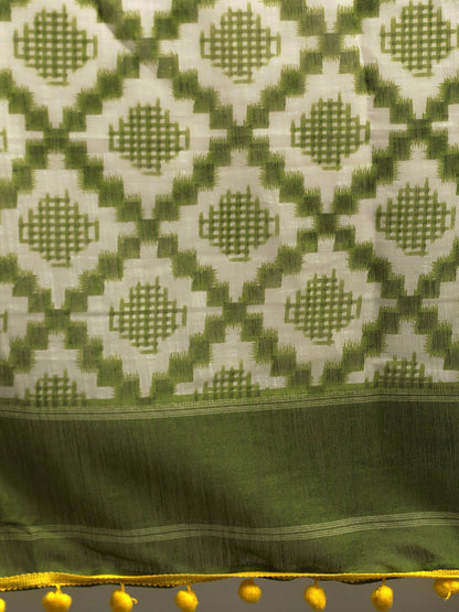 Women's Green Art Silk Printed Saree