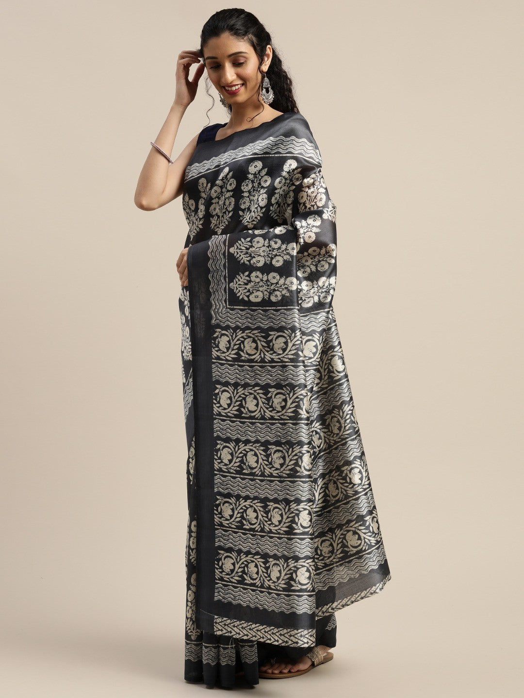 Women's BlackÃ¢Â  Art Silk Printed Saree