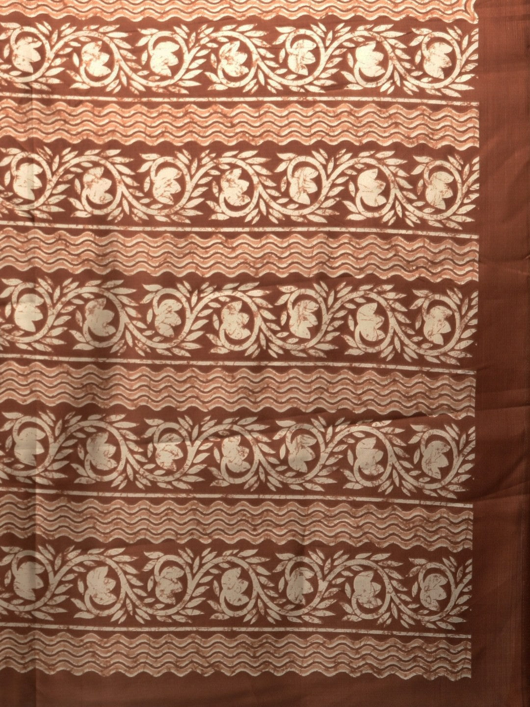 Women's Brown Art Silk Printed Saree
