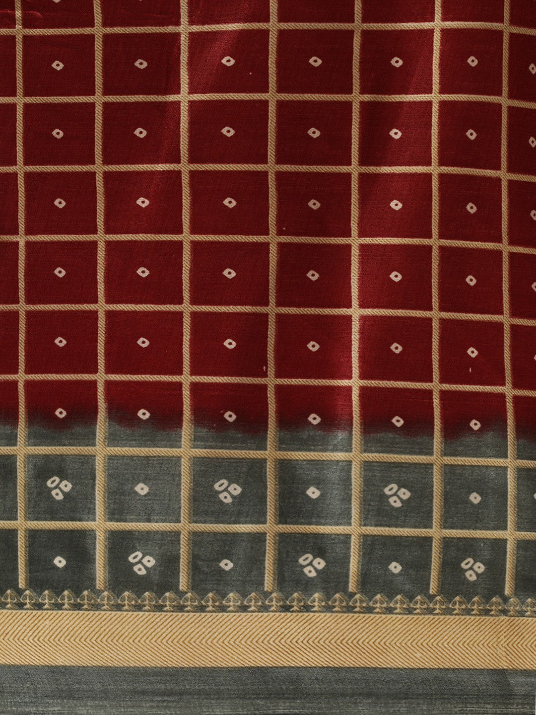Women's Maroon Art Silk Printed Saree