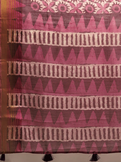 Women's Purple Art Silk Printed Saree